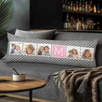 Instagram gris et rose 5 Photo Collage Monogramme
