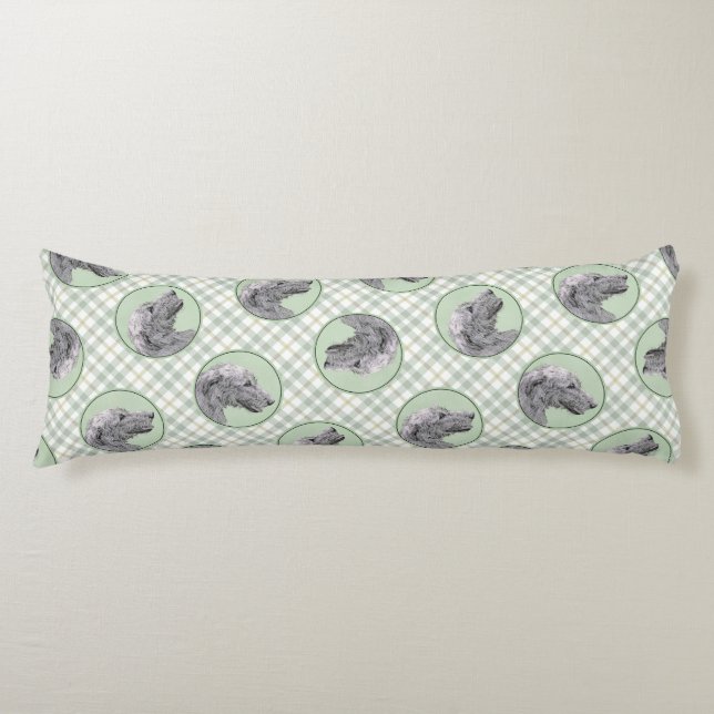 Coussins Longs Irish Wolfhound Painting Grey Original Chien Art (Devant)