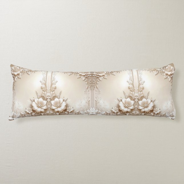 Coussins Longs Ivory Flowers Body Pillow (Devant)