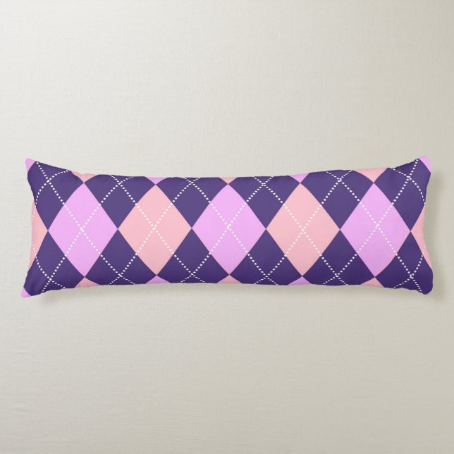 Coussins Longs Jacquard géométrique Motif Y2K bleu violet (Devant)