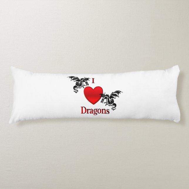 Coussins Longs J'aime les dragons (Devant)