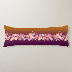 Coussins Longs Japonais Sakura Blossoms Gold & PLum