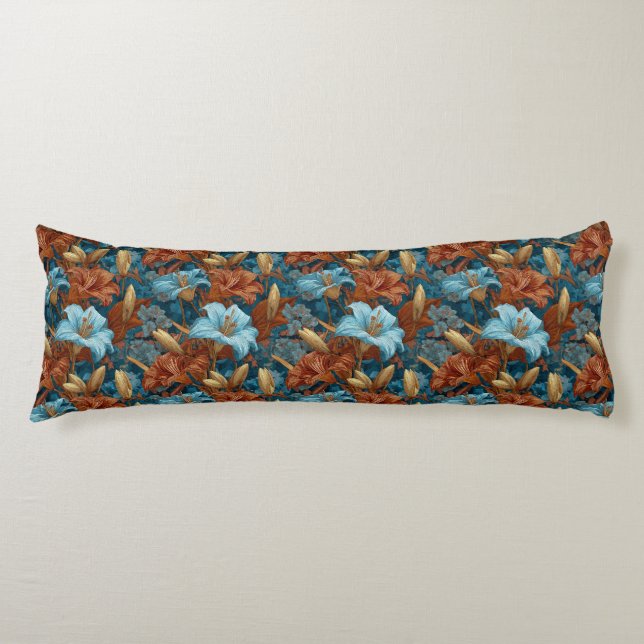 Coussins Longs Jardin Amaryllis Décor DIY Canapé Coastal (Devant)