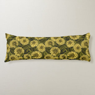 Coussins Longs Jardin de Dahlia jaune