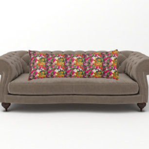 Coussins Longs Jardin de fleurs de Zinnia