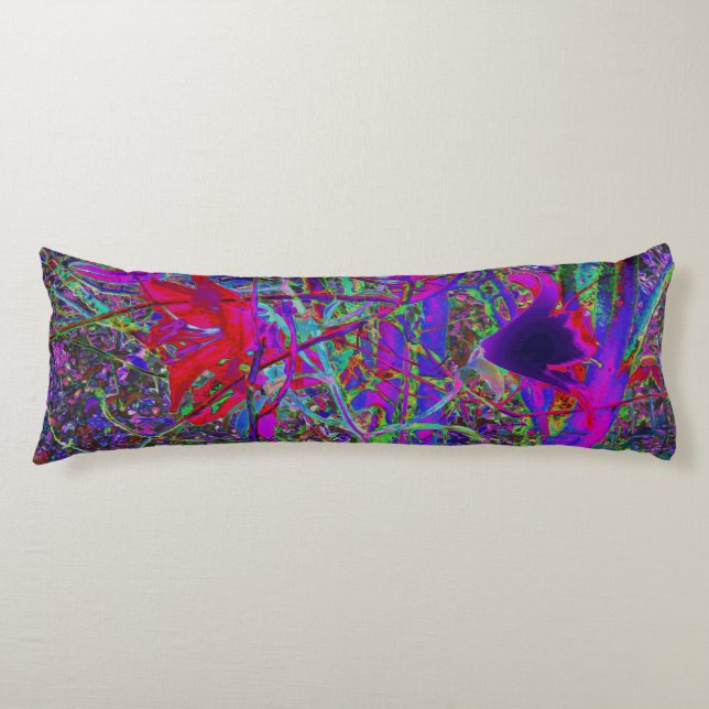 Coussins Longs Jardin de lys couleurs arc-en-ciel abstrait psyché (Devant)