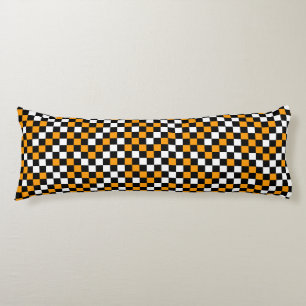 Coussins Longs Jaune à carreaux noir et blanc