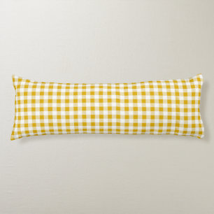 Coussins Longs Jaune de moutarde rustique En vichy Plaid