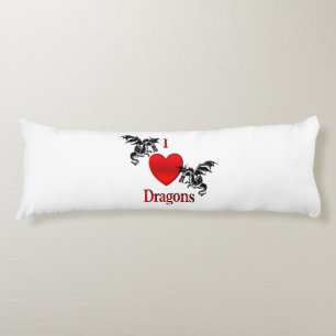 Coussins Longs Je Coeur Dragons