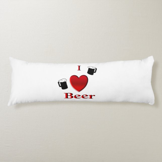 Coussins Longs Je suis coeur design de bière (Devant)