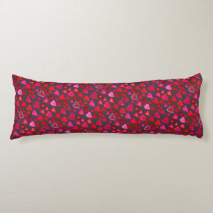 Coussins Longs Je t'aime, motif de coeur de Noël