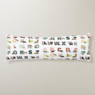 Coussins Longs Joli Alphabet ABC Animaux