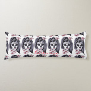 Coussins Longs Joli crâne Thunder_Cove de femme de masque de