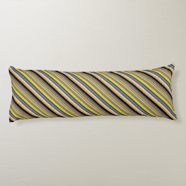 Coussins Longs Joli gris jaune orange aztèque motif (Dos)