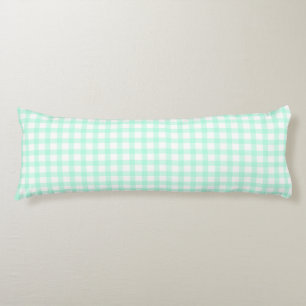 Coussins Longs Joli motif à carreaux gingham vert de mer rétro