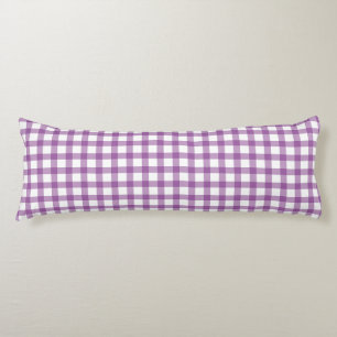 Coussins Longs Joli motif carreaux gingham violet rétro