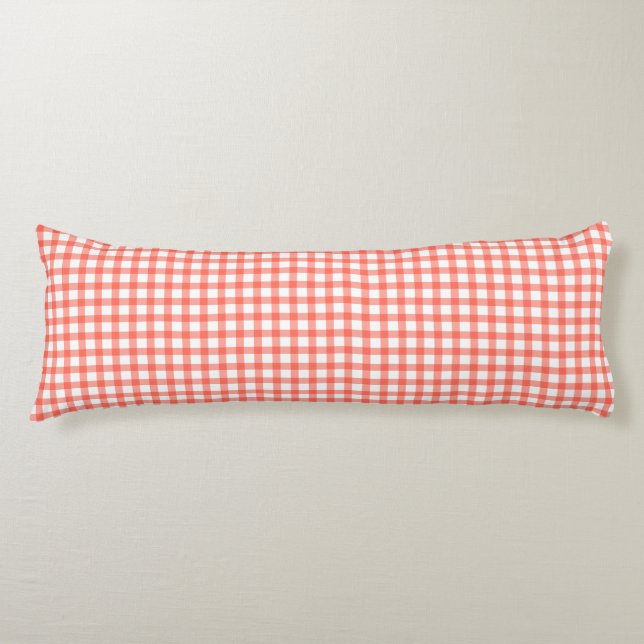 Coussins Longs Joli motif carreaux rouge rétro Gingham (Devant)