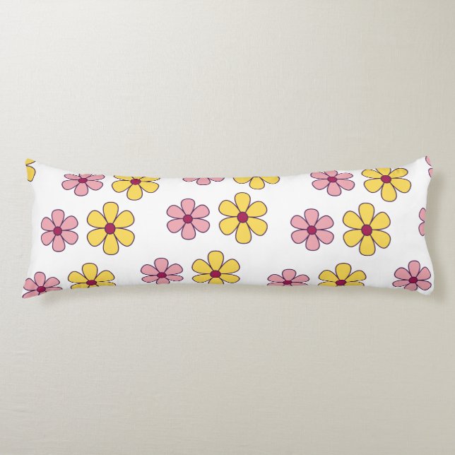 Coussins Longs Joli motif de grandes fleurs (Devant)