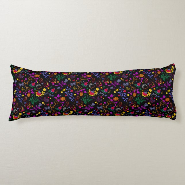Coussins Longs Joli motif floral coloré (Devant)