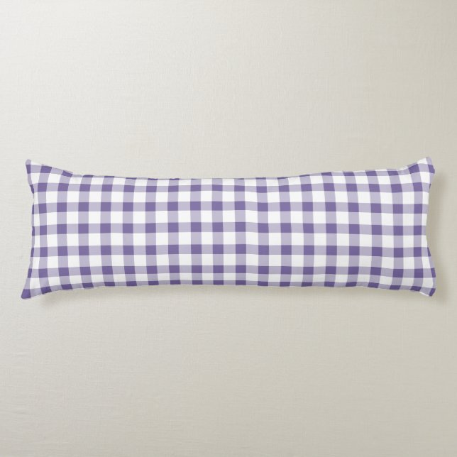 Coussins Longs Joli motif gingham indigo (Devant)