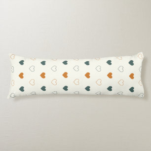 Coussins Longs Joli motif simple de coeur Orange Crème Vert