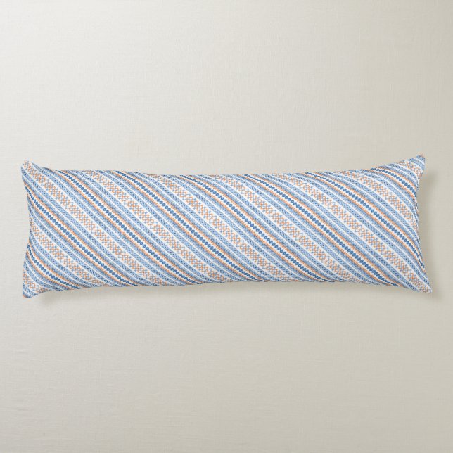 Coussins Longs Joli motif tribal aztèque orange bleu (Dos)