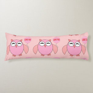 Coussins Longs Joli Pink Love You Owl Body Oreiller