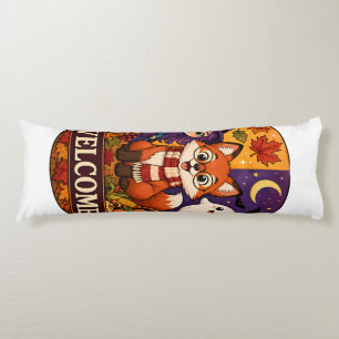 Coussins Longs Jolie Renarde Halloween Sorcière Fantôme Automne B
