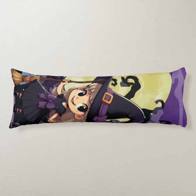 Coussins Longs Jolie sorcière d'Halloween d'anime (Devant)