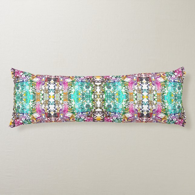 Coussins Longs Jolies fleurs blanches colorées  (Devant)