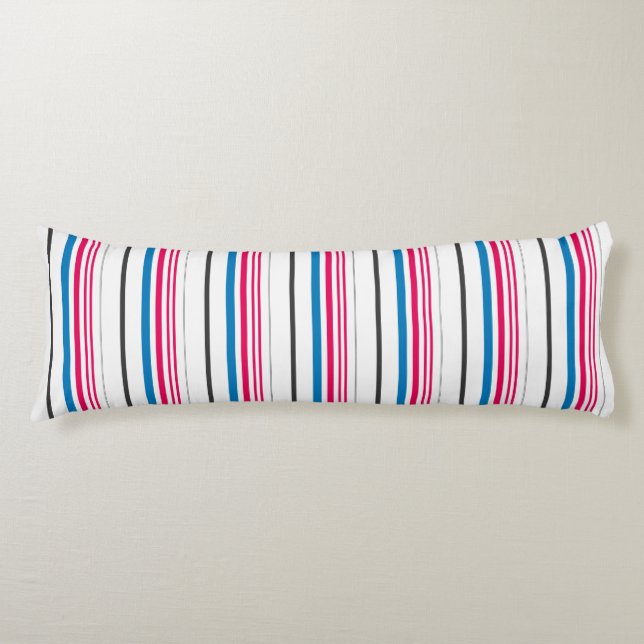 Coussins Longs Jolies rayures bleues blanches (Devant)