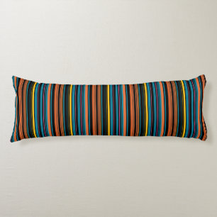 Coussins Longs Jolies rayures noir bleu