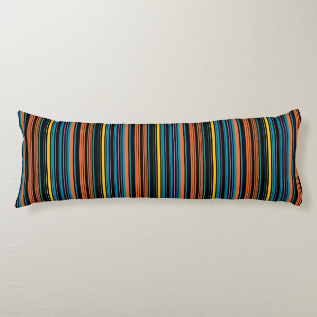 Coussins Longs Jolies rayures noir bleu (Devant)