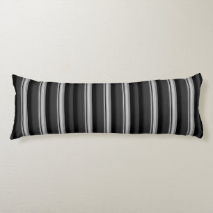 Coussins Longs Jolies rayures noir gris
