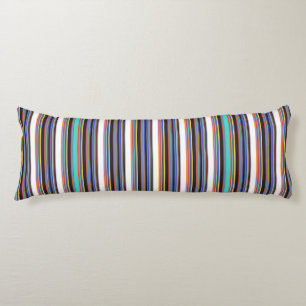 Coussins Longs Jolies rayures noires bleues