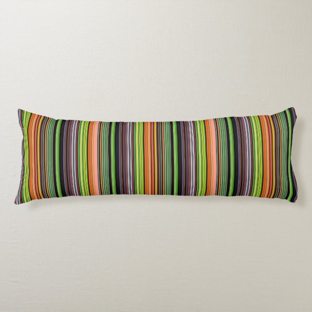 Coussins Longs Jolies rayures noires colorées (Devant)