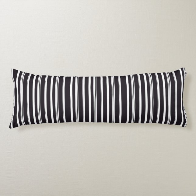Coussins Longs Jolies rayures noires et blanches (Devant)