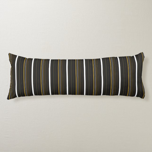 Coussins Longs Jolies rayures noires jaunes (Devant)