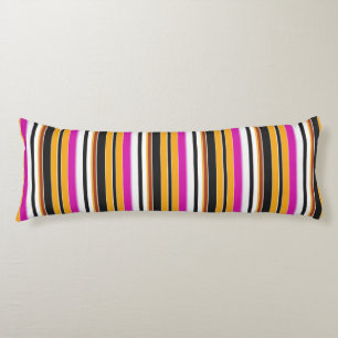 Coussins Longs Jolies rayures noires orange