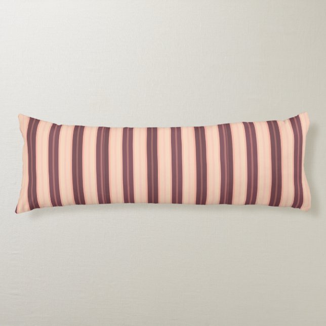 Coussins Longs Jolies rayures roses marron (Devant)