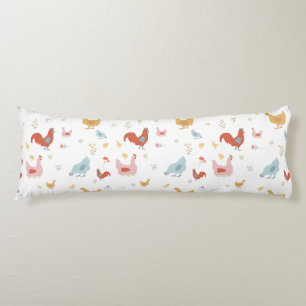 Coussins Longs Jolis poulets, poules et poussins