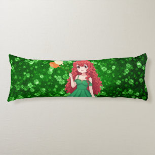 Coussins Longs Jour de la Saint-Patrick mignon, fille anime irlan