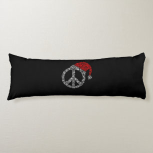 Coussins Longs Joyeux Noël   Symbole hippie Casquette du Père Noë