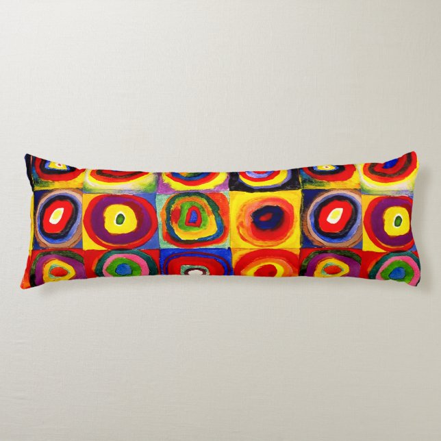 Coussins Longs Kandinsky Farbstudie Quadrates Cercles Art  (Devant)
