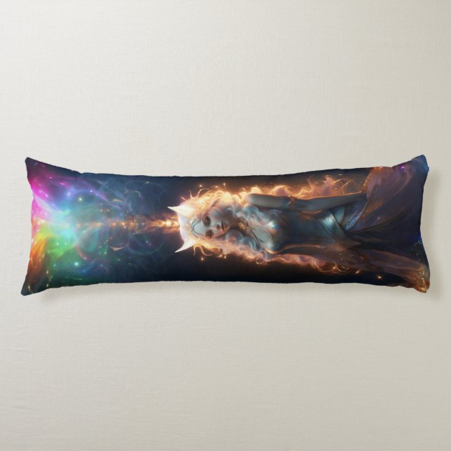 Coussins Longs Kawaii Anime Catgirl Rainbow Sparkle (Devant)