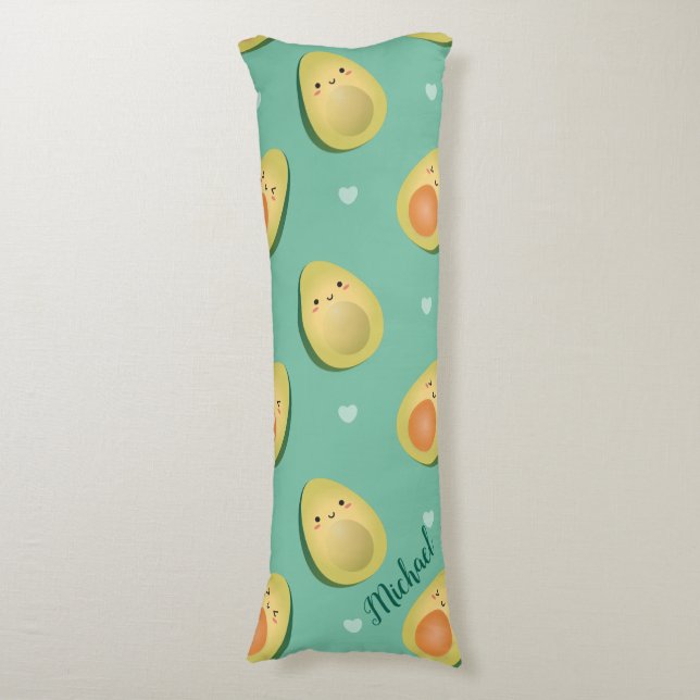 Coussins Longs Kawaii Avocados évitons le Motif drôle (Devant (Vertical))