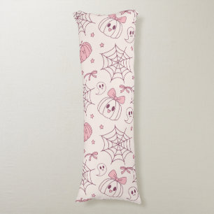 Coussins Longs Kawaii Pink Halloween Ghosts & Citrouille (2)