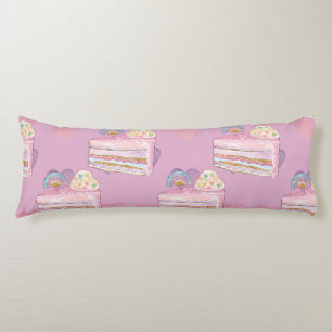 Coussins Longs Kawaii Rainbow Cake Motif - Pastel Purple
