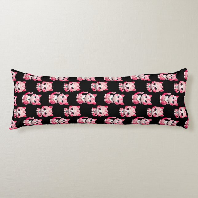 Coussins Longs Kawaii Rose Kitty Cats Design (Devant)