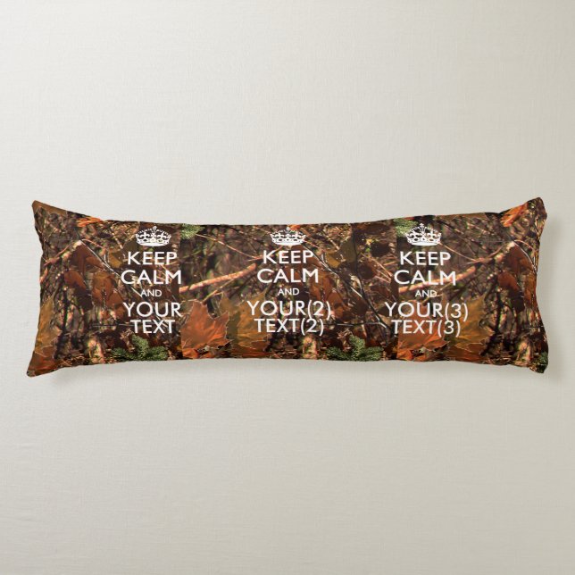 Coussins Longs KEEP CALM PERSONNALISÉ ET VOTRE Camo chasseur de t (Devant)